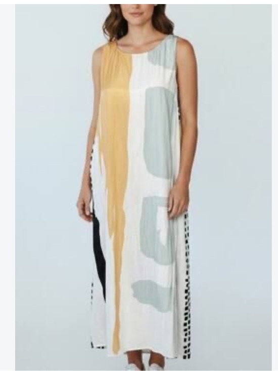 Chico's Dresses & Skirts - Chico's Sleeveless Maxi Dress in White, Coral, Light Blue & Black